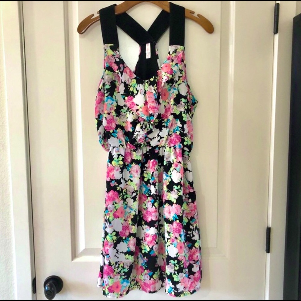 Xhilaration Bright Floral Dress Medium